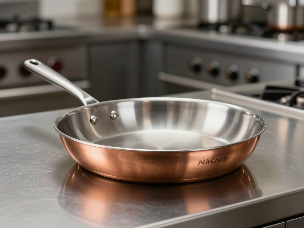 All-Clad Copper Core stainless steel fry pan.
